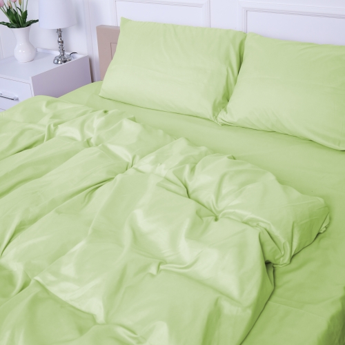 Комплект постільної білизни №12-0525 Luminary Green Mikrosatin Premium Однотонний