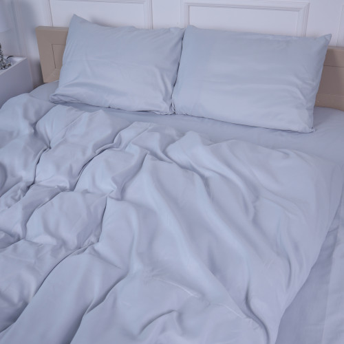 Комплект постельного белья №14-4102 Glacier Gray Mikrosatin Premium Однотонный - 2