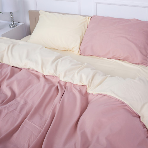 Комплект постільної білизни Pimiango (12-0712 + 15-1415) Mikrosatin Premium Двусторонній - 2