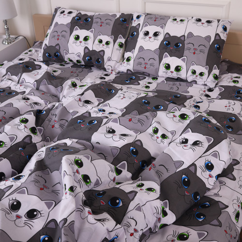 Комплект постельного белья Бязь 17-0635 Кот Батон Серый