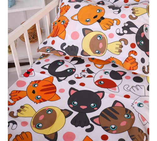 Простирадло на гумці (бязь) Kids Time 20-0035 Colored kittens - висота 10 см