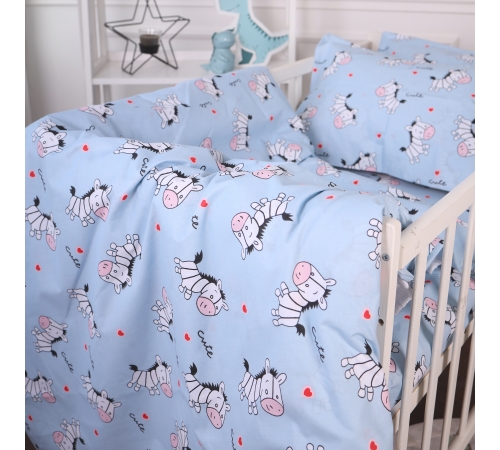 Пододеяльник Бязь Kids Time 20-0037 Cute blue zebra