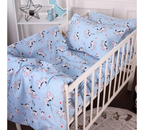 Комплект постільної білизни Бязь Kids Time 20-0037 Cute blue zebra