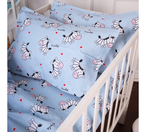 Комплект постільної білизни Бязь Kids Time 20-0037 Cute blue zebra