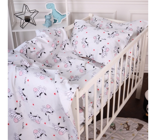 Комплект постільної білизни Бязь Kids Time 20-0040 Cute white zebra