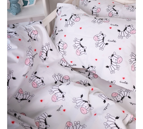 Комплект постільної білизни Бязь Kids Time 20-0040 Cute white zebra