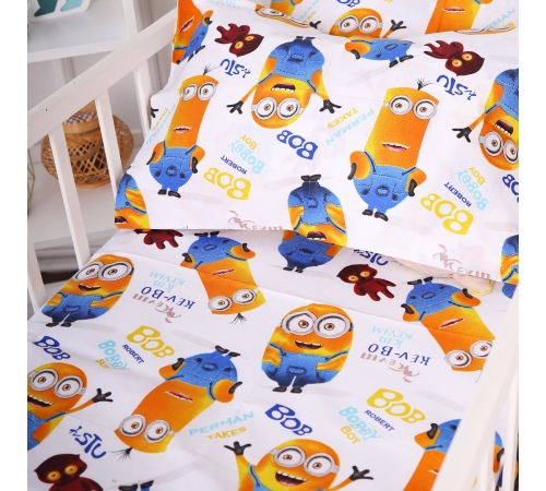 Простынь на резинке (бязь) Kids Time 20-0036 Minions - высота 10 см