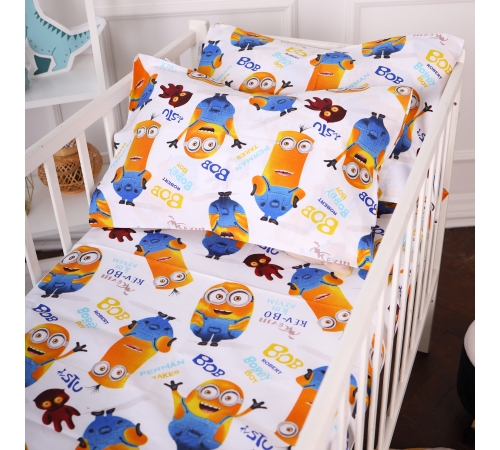 Простынь на резинке (бязь) Kids Time 20-0036 Minions - высота 10 см