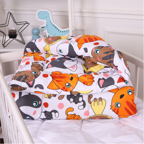 Одеяло антиаллергенное Kids Time 20-0035 Colored kittens бязь (зимнее) - 1