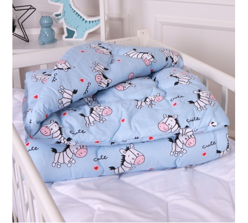 Одеяло антиаллергенное зима Kids Time 20-0037 Cute blue zebra (EcoSilk)