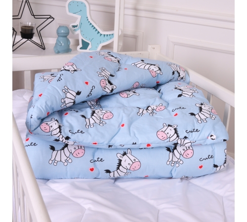 Ковдра антиалергенна зима Kids Time 20-0037 Cute blue zebra (EcoSilk)