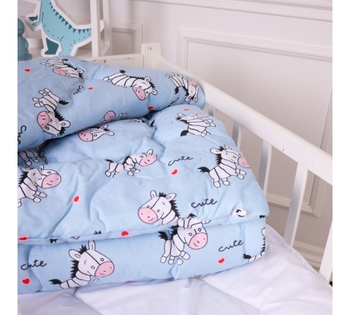 Одеяло антиаллергенное зима Kids Time 20-0037 Cute blue zebra (Хлопок)