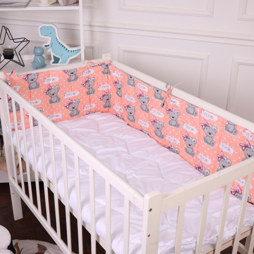 Сплошной борт в кроватку Kids Time 20-0028 Little girl Teddy