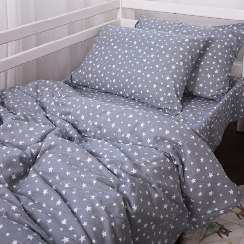 Комплект постільної білизни Фланель 012 "Grey Stars" - 2