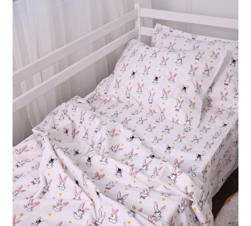 Простирадло Бязь Kids Time 17-0529 Bunnies white