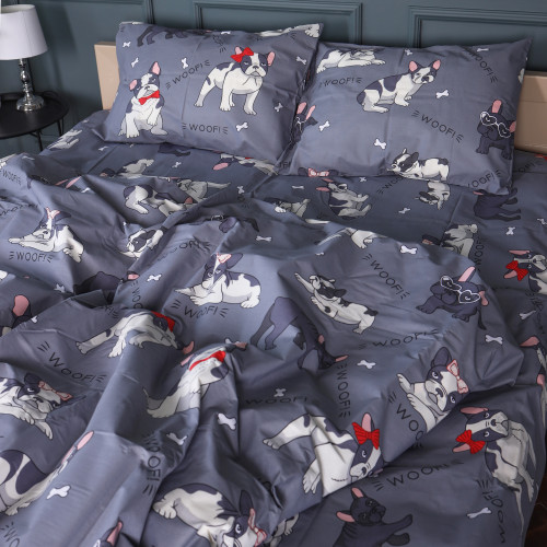 Комплект постільної білизни Бязь 17-0663 Cute Pug