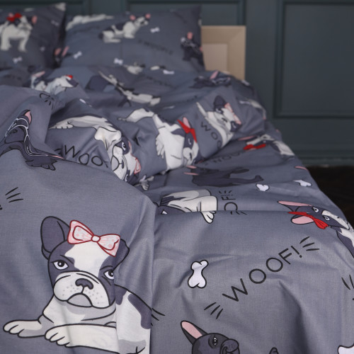 Комплект постільної білизни Бязь 17-0663 Cute Pug - 2