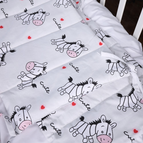 Сплошной бортик в кроватку Kids Time 20-0040 Cute white zebra - 2
