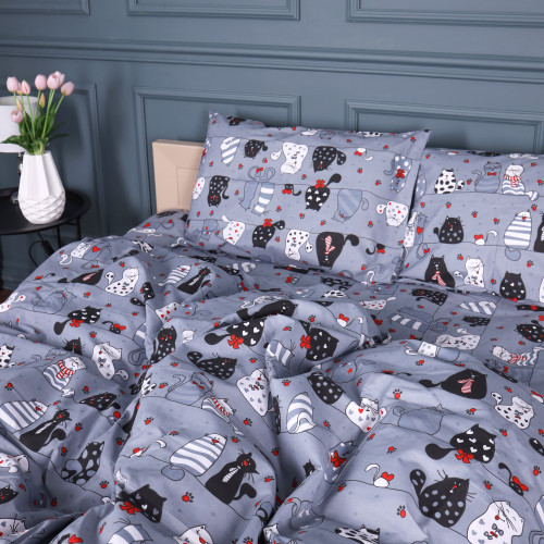 Комплект постельного белья Бязь 17-0671 With Love, Cats - 2
