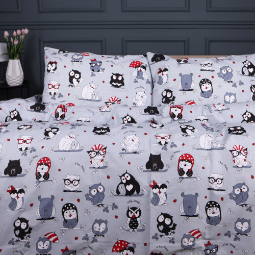 Комплект постільної білизни Ranforce Elite 17-0672 Silver Owlets - 4