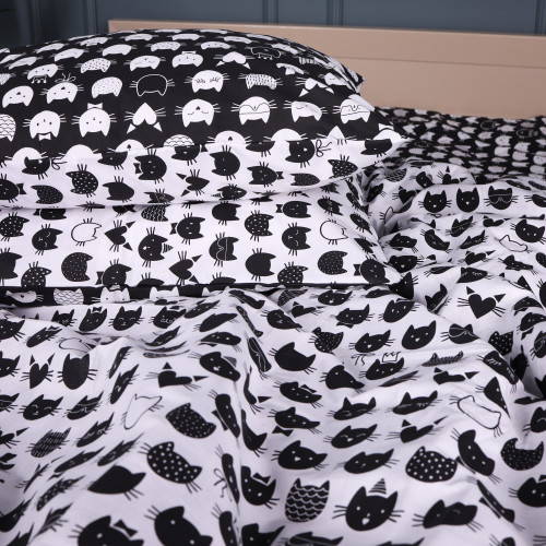 Комплект постельного белья Ranforce Elite 17-0673 Monochrome Meows - 5