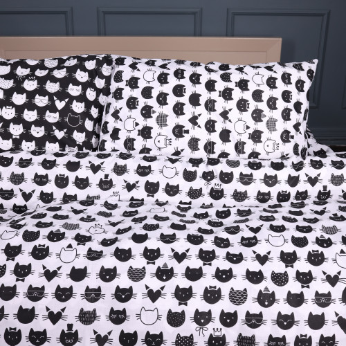 Комплект постільної білизни Ranforce Elite 17-0673 Monochrome Meows - 2