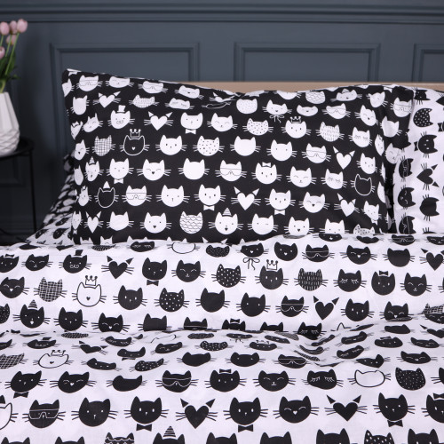 Комплект постельного белья Ranforce Elite 17-0673 Monochrome Meows - 4