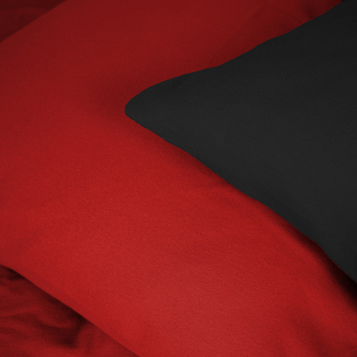 Комплект постільної білизни Фланель 002-009 "Black/Red" - 4