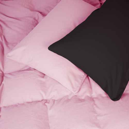 Комплект постільної білизни Фланель 002-008 "Black/Pink"