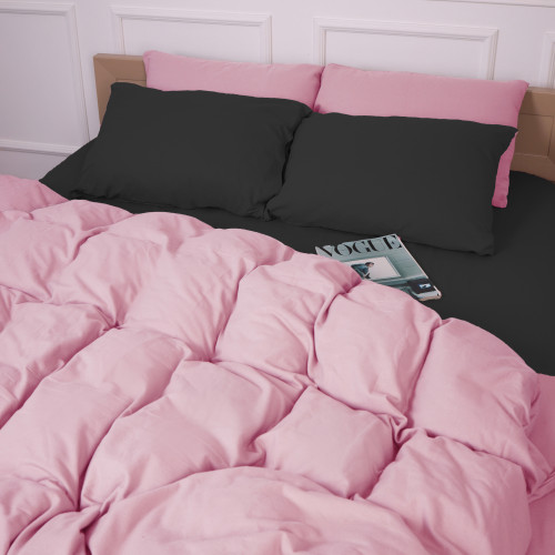 Комплект постільної білизни Фланель 002-008 "Black/Pink" - 5
