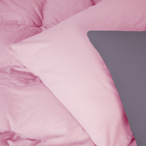 Комплект постельного белья Фланель 001-008 "Ash grey/Pink" - 3