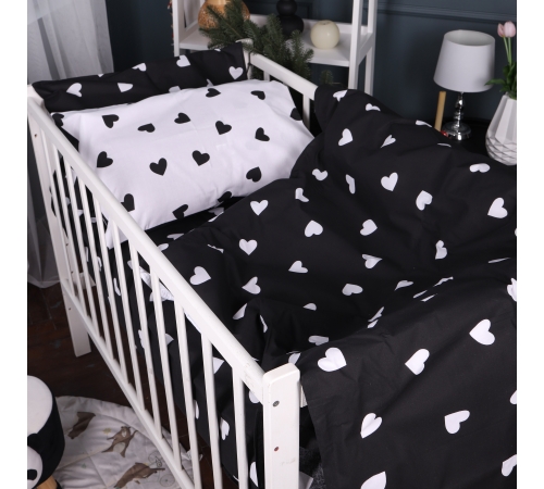 Пододеяльник Бязь Kids Time 17-0669 Black and White Love