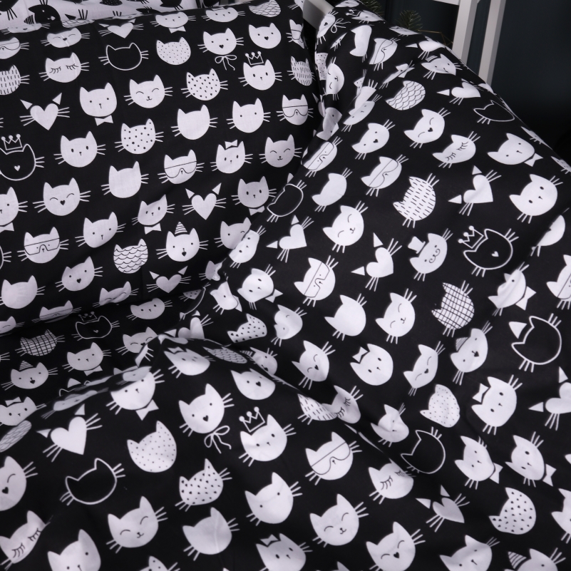 Простынь Бязь Kids Time 17-0673 Monochrome Meows - 2