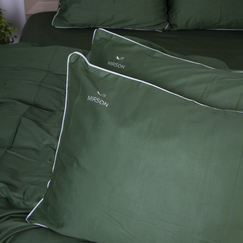 Комплект постільної білизни Сатин 0844 Green Olive Corner - 2