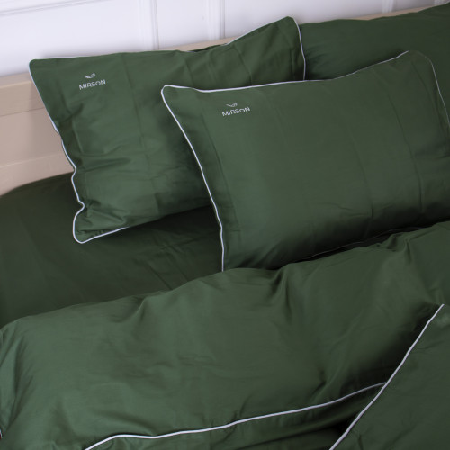 Комплект постільної білизни Сатин 0844 Green Olive Corner - 5