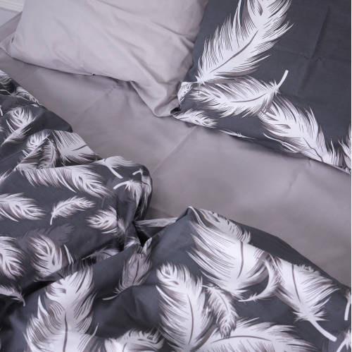 Комплект постільної білизни Бязь 17-0591 Feathers Black