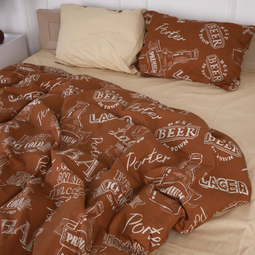 Комплект постільної білизни Бязь 17-0509 Beer Bar Porter
