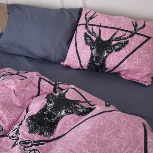 Підковдра Бязь 17-0516 Noble deers pink - 2