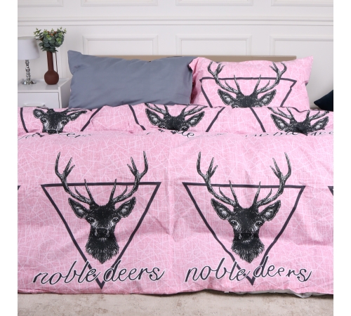 Комплект постельного белья MirSon Ranforce Elite 17-0516 Noble deers pink
