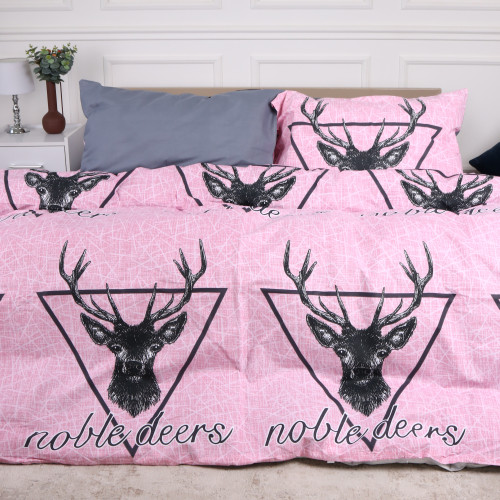 Комплект постільної білизни MirSon Ranforce Elite 17-0516 Noble deers pink