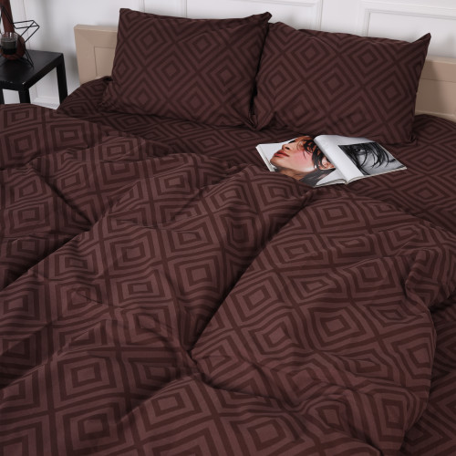 Постільна білизна Бязь 17-0624 Geometry Brown - 2