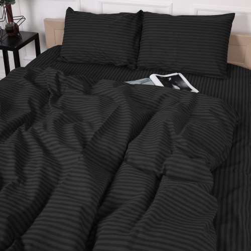 Пододеяльник Бязь 17-0611 Stripe Black - 2
