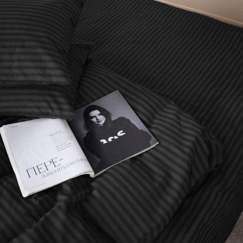 Постільна білизна Бязь 17-0611 Stripe Black - 4