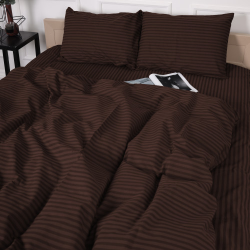 Наволочка Бязь 17-0617 Stripe Brown - 2