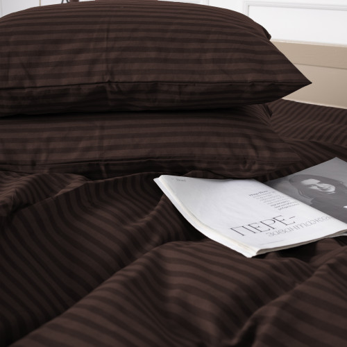 Постільна білизна Бязь 17-0617 Stripe Brown - 2