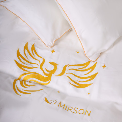 Постельное белье Сатин ELIT 0001 Moko White "Fire Bird" - 2