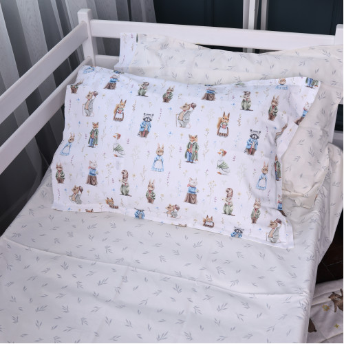 Простирадло на гумці Poplin Line Kids Time 03 "Animals" - висота 25 см (дитячі 10 см)
