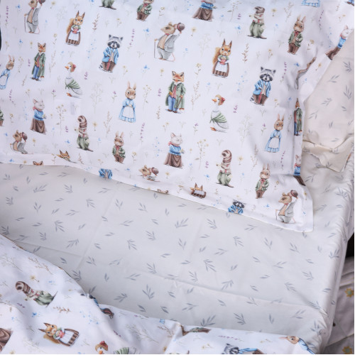 Простынь на резинке Poplin Line Kids Time 03 "Animals" - высота 25 см (детские 10 см) - 5
