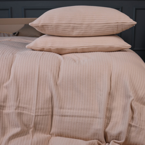 Комплект постільної білизни Піке №10-03 Arrowline Cream - 4