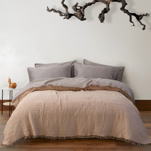 Покрывало C "Bedspread Olivia tan-coffee"